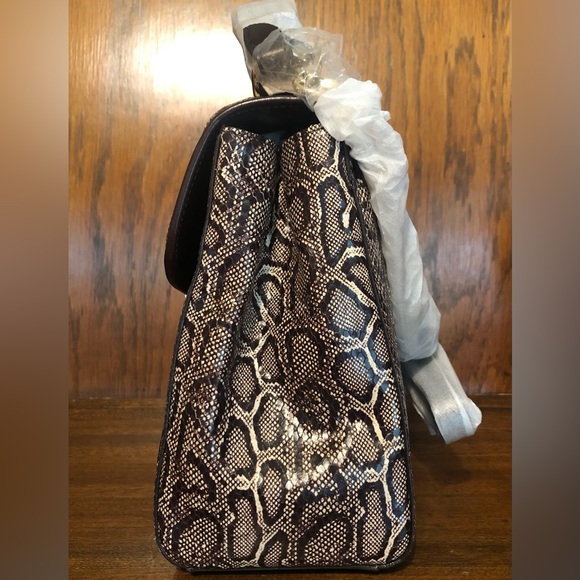 NWT-Brahmin-Rene-Expresso Caswell Satchel-Non Melbourne Croc-Mini Python-$395 - Picture 5 of 16